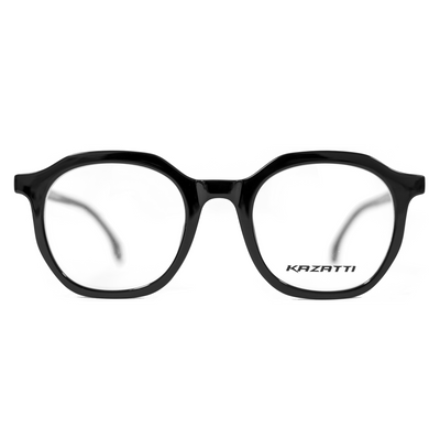 Oblique Eyeglasses in Shiny Black (8536) by KAZATTI - Raylite Optical Store