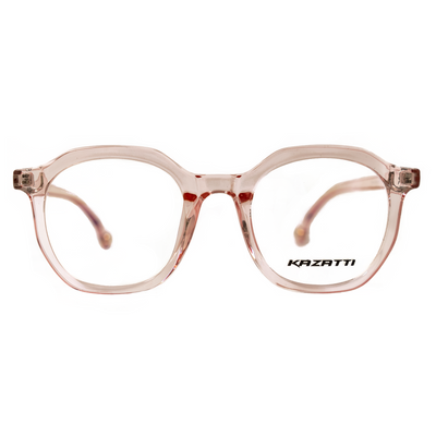 Oblique Eyeglasses in Clear Pink (8536) by KAZATTI - Raylite Optical Store