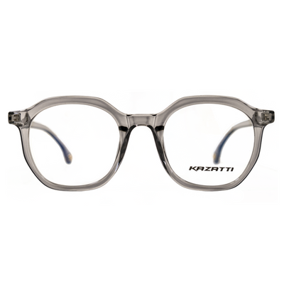 Oblique Eyeglasses in Clear Grey (8536) by KAZATTI - Raylite Optical Store